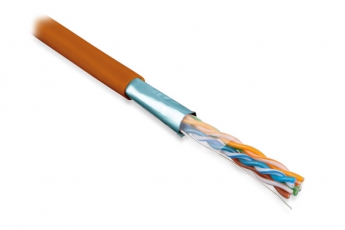 Кабель витая пара FUTP4-C5E-S24-IN-LSZH-OR-305 (305м) F/UTP,кат.5e,4п.(24AWG),одн.(solid),экр.-ф.,LSZH,нг(С)-HF,–20°C–+75°C,оранж. | 45528 | Hyperline